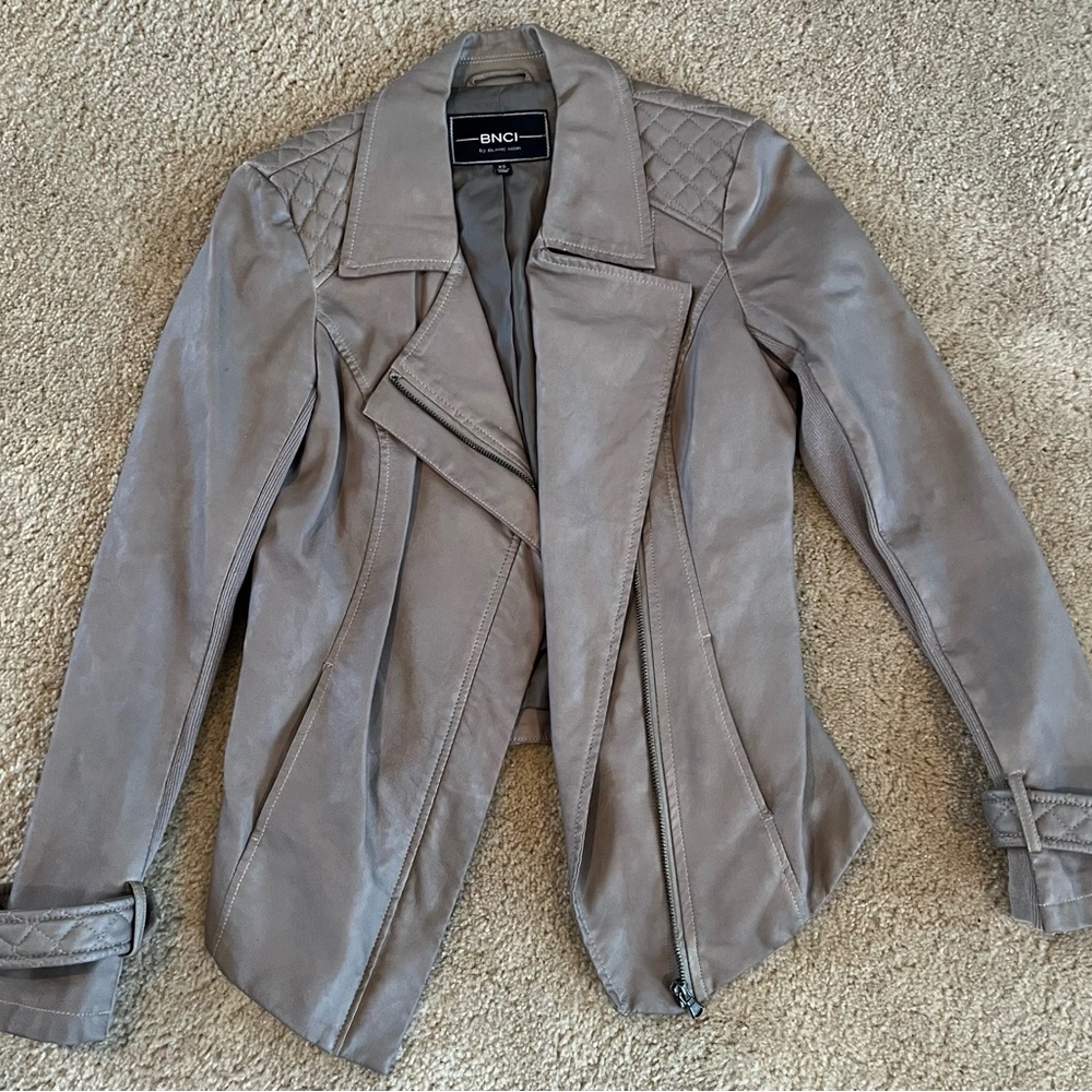 BNCI Women's Taupe Pleather Jacket
